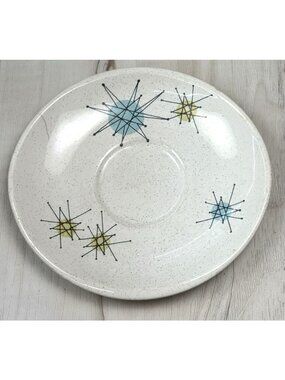VTG MCM FRANCISCAN 6" Earthenware Oven-Safe Color-Seal Atomic Starburst SAUCER